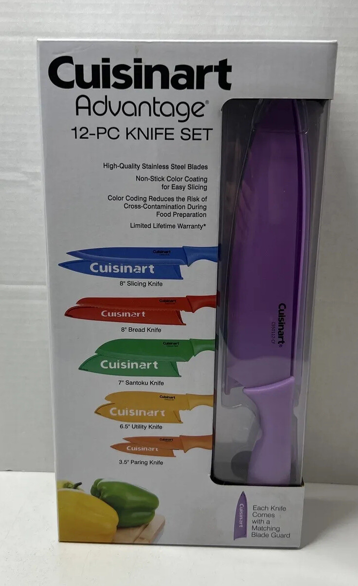 Cuisinart C55-01-12PCKS Advantage Color Collection 12-Piece Knife Set,Multicolor