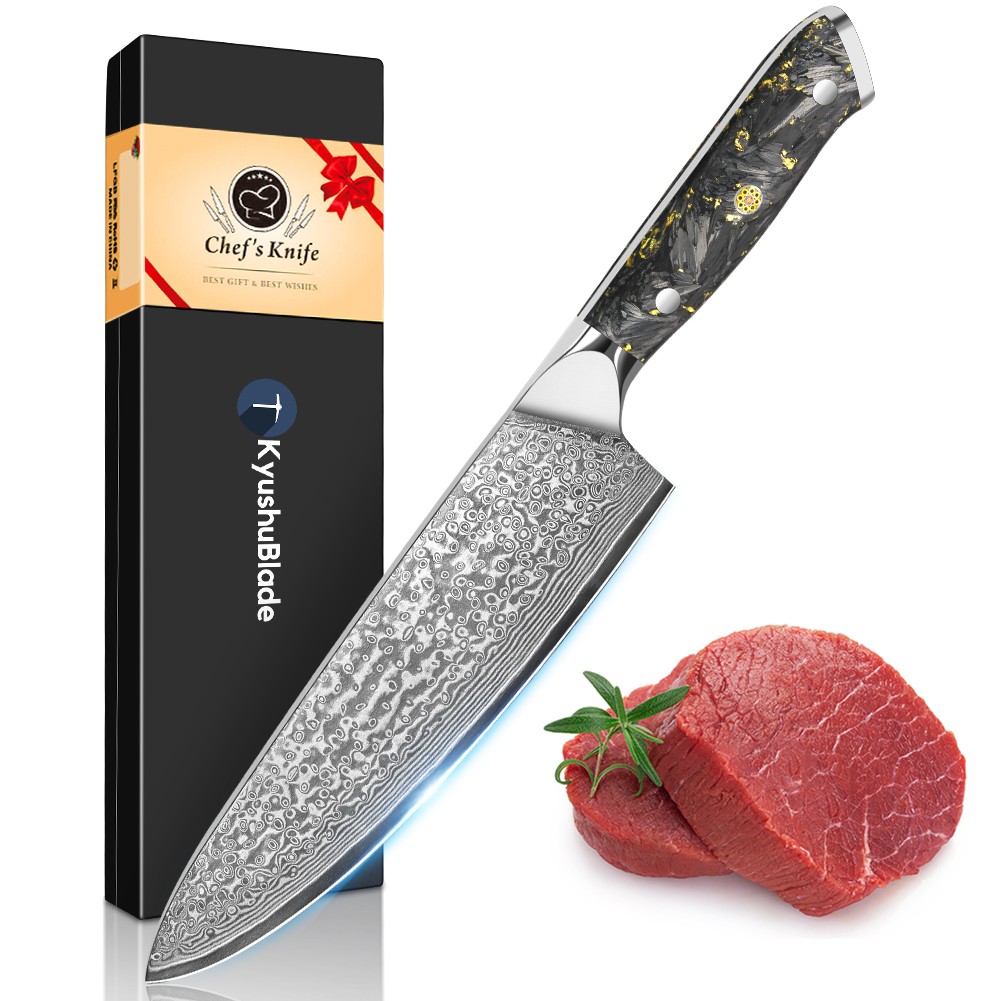 VG-10 Damascus Steel Chef Knife Razor Sharp Kitchen Knife-Gift for Home Cooks
