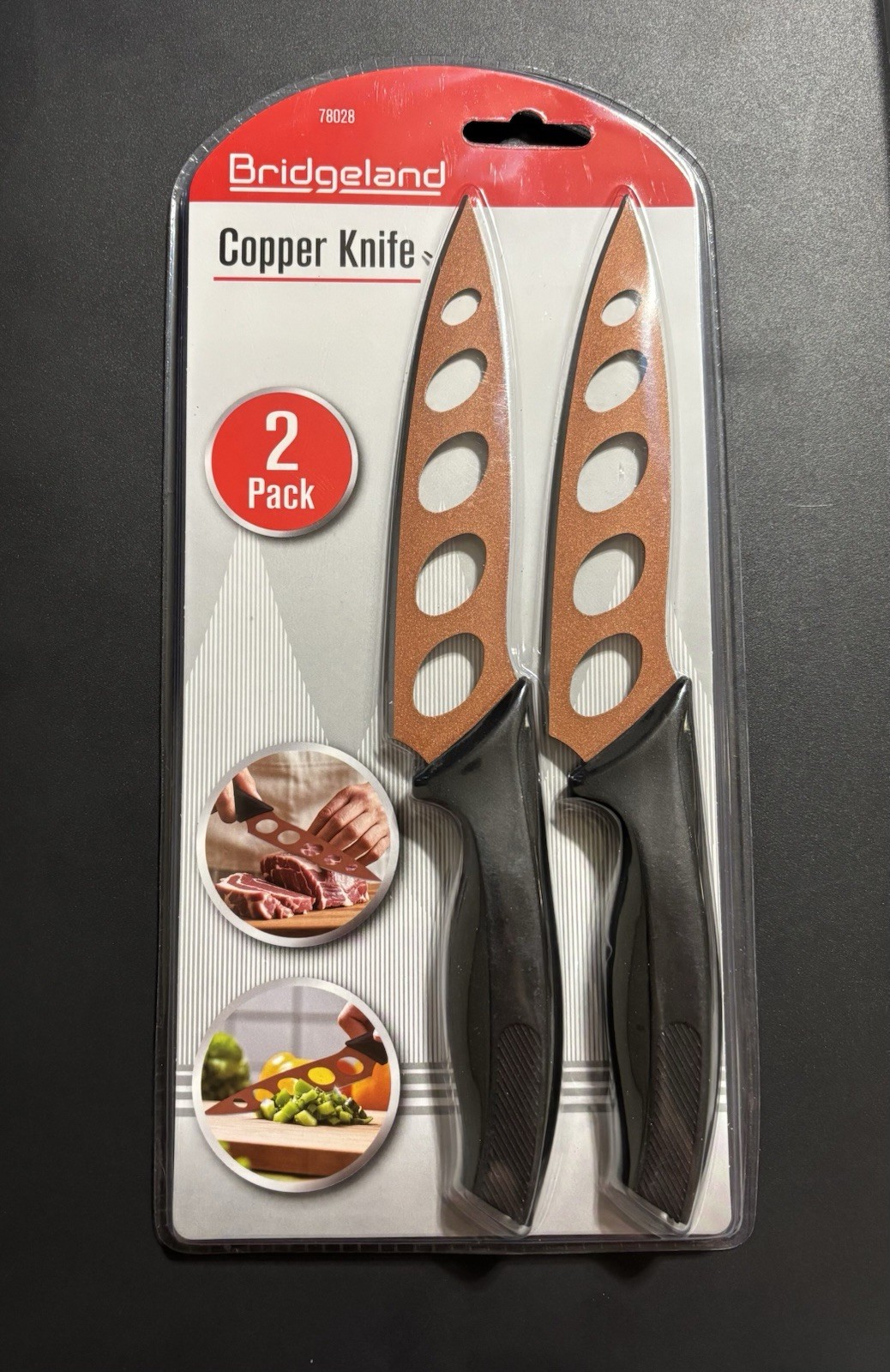 Kitchen Knife Set Stainless Steel Blade 2 Pack Copper Color