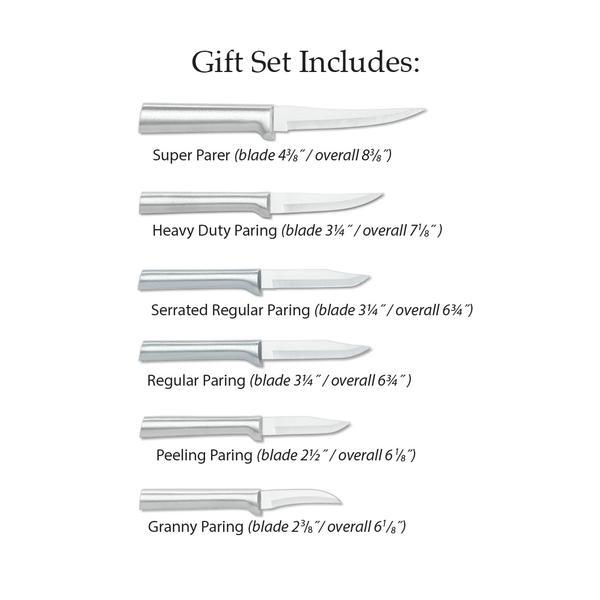 Rada Paring Knife Set 6pc Kitchen cutlery S52 USA made L/R handed + Free Coffee