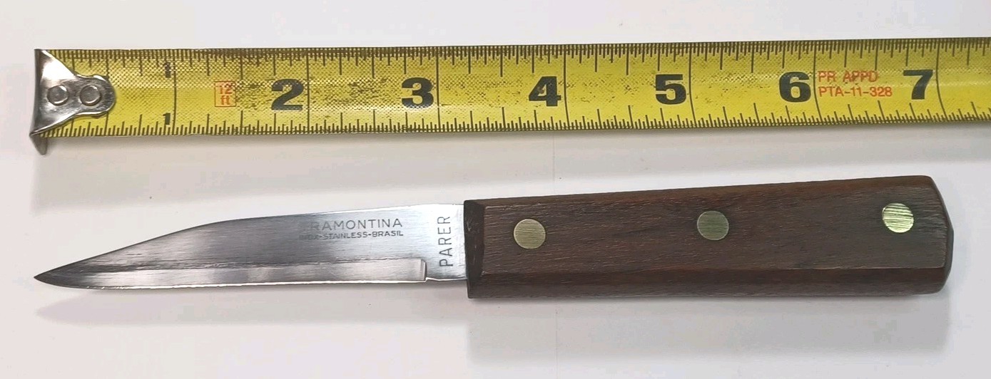 Tramontina 3.25″ Inox Stainless Paring Knife, W/ Wood Handle From Brasil