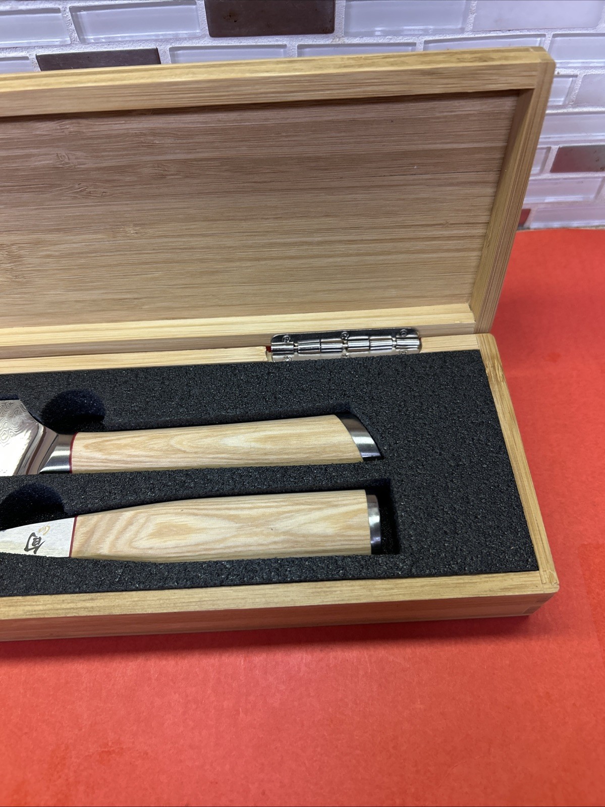 Shun Hikari 2pc Carving Set Hikari Carving Fork And Hikari Slicing 9”. NEW