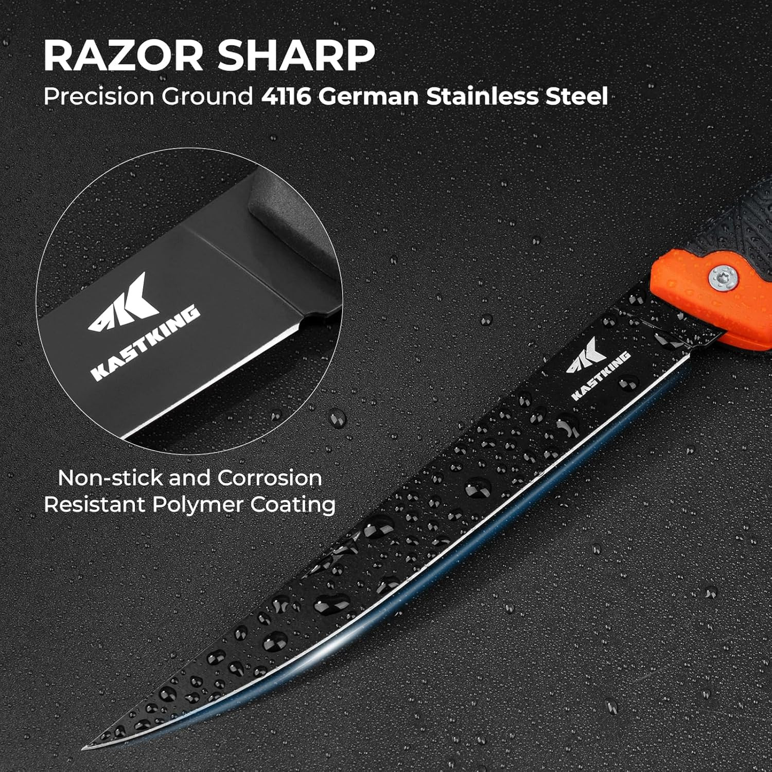 Folding Fillet/Fishing/Camping/Hunting Knife, Razor Sharp G4116 German Stainless