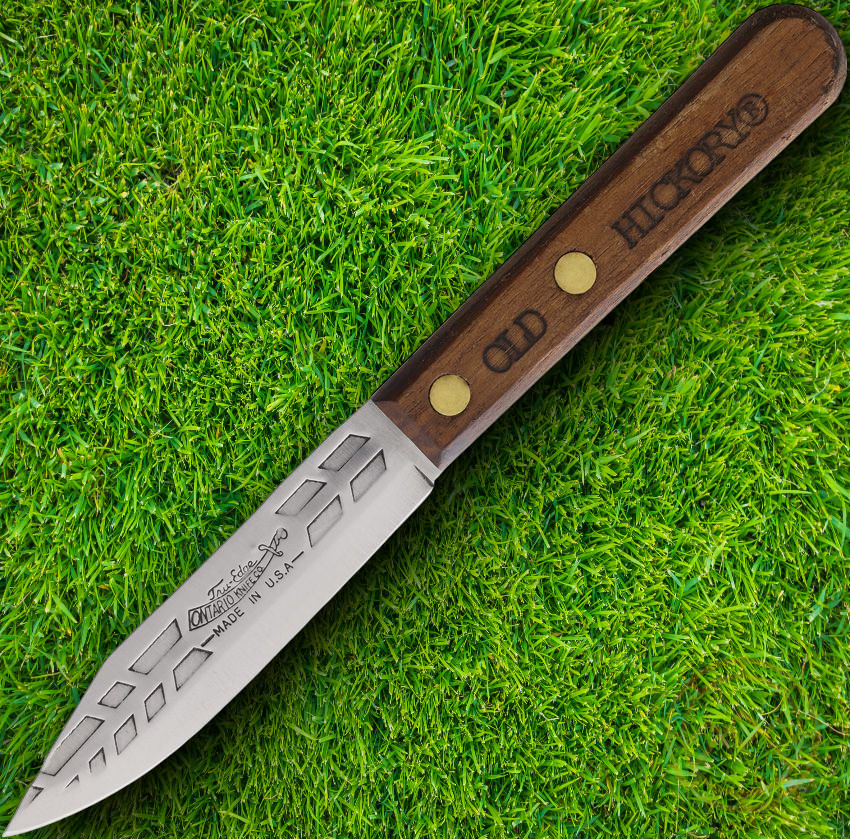 Old Hickory 2nd Paring Kitchen Knife 3.25″ Carbon Steel Blade Brown Wood Handle