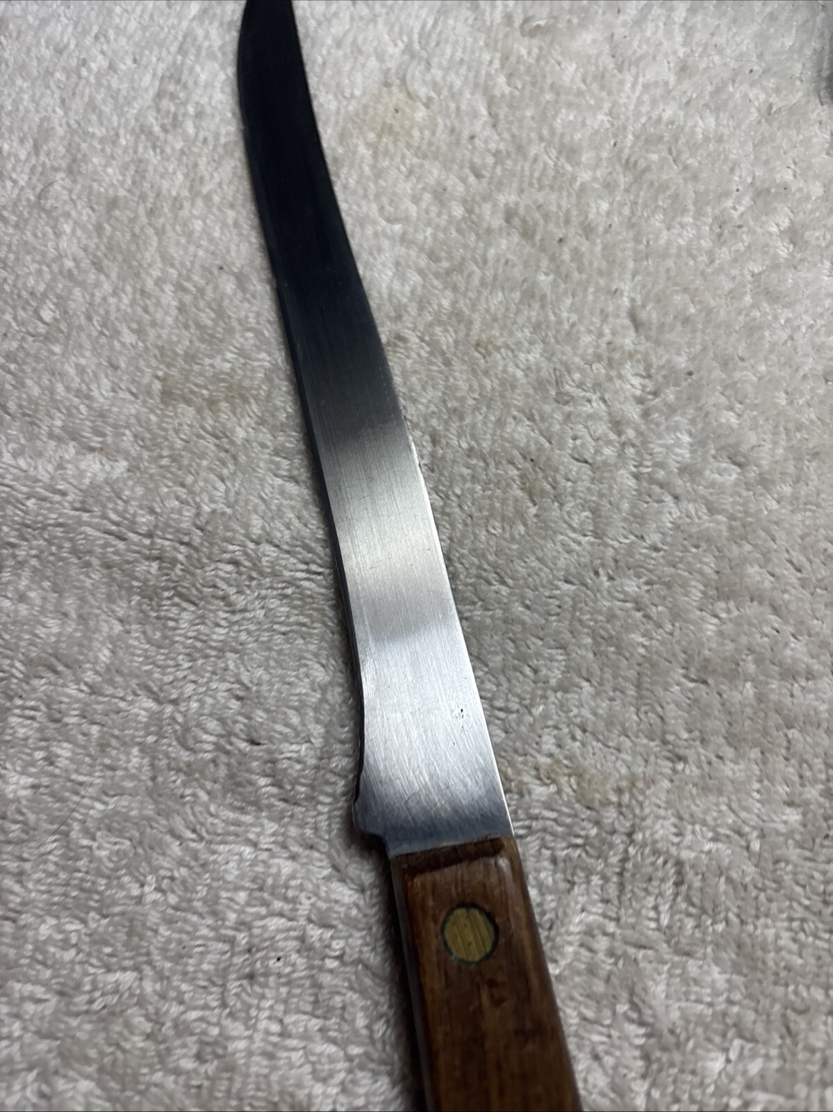Forgecraft Stainless Steel 8″ Blade Wooden Handle Carving Knife Vintage USA Made