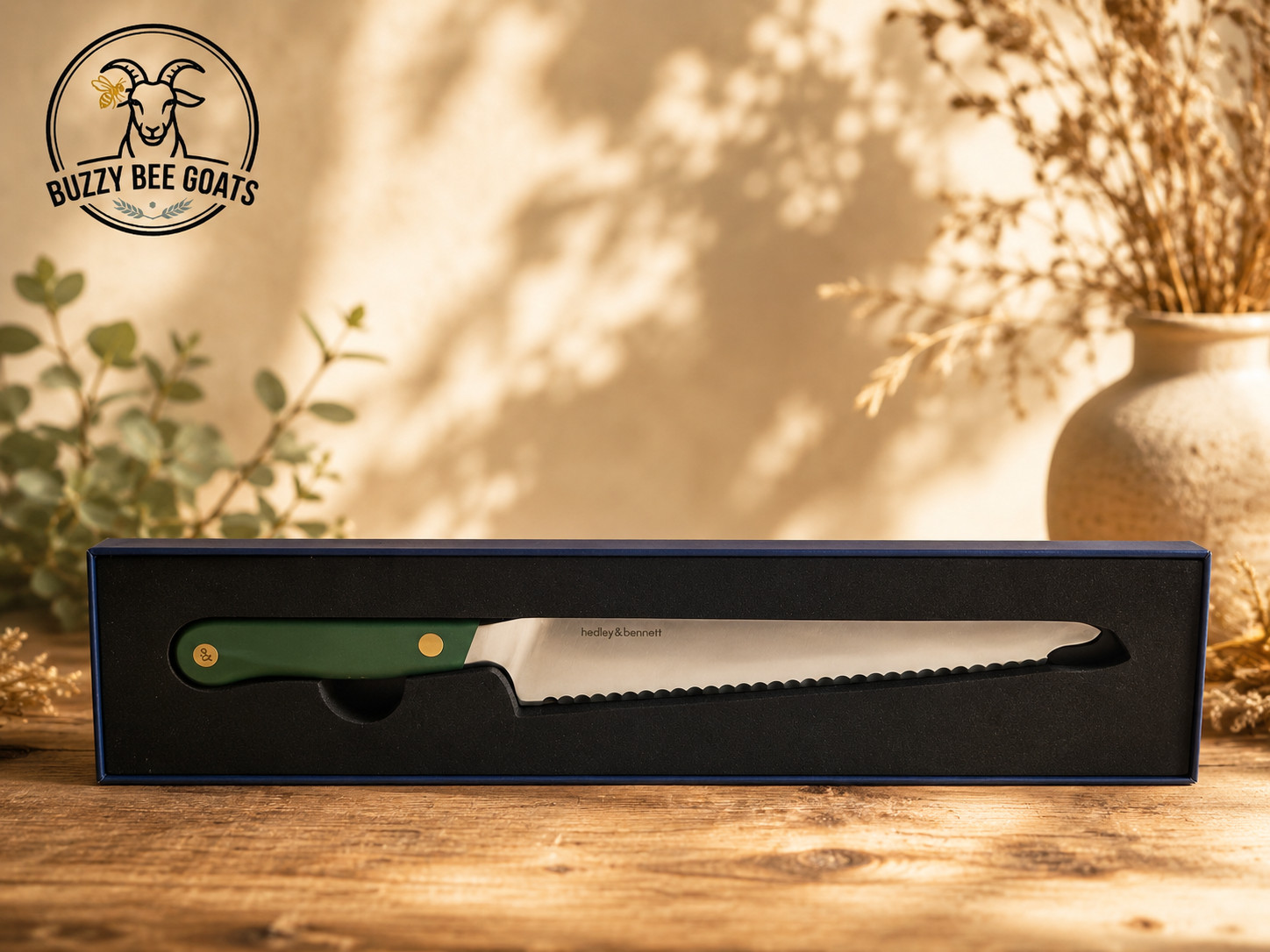 HEDLEY & BENNETT SHISO GREEN SERRATED BREAD KNIFE 9″ STAINLESS STEEL