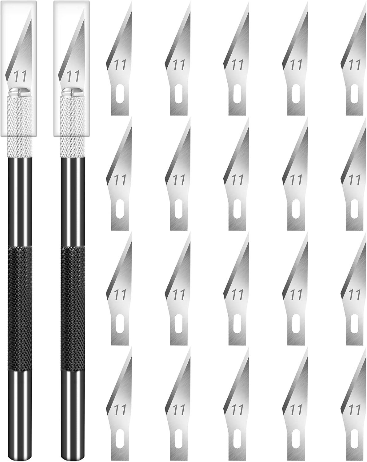2 Pack Precision Exacto Knife Set with 20 Blades for Stylish Crafting – Black