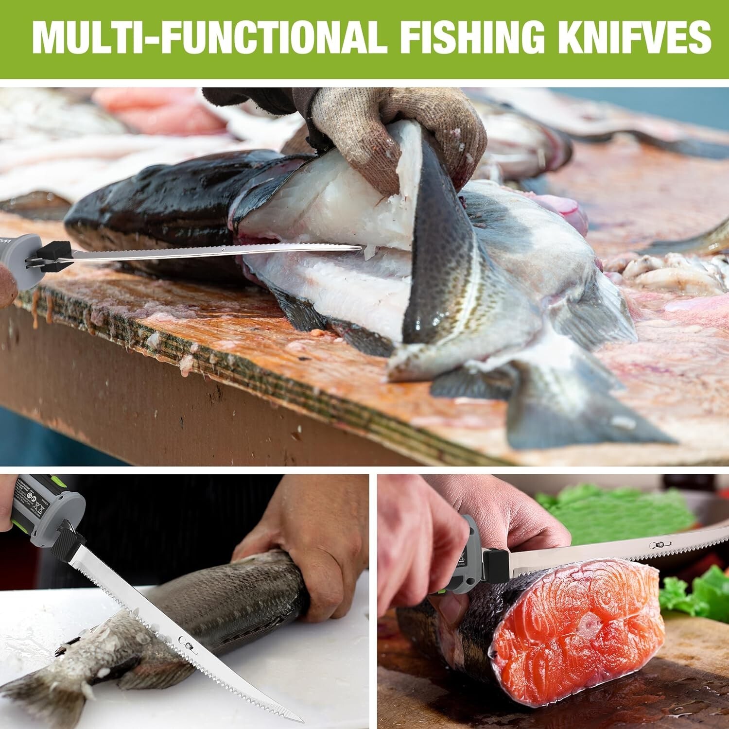 WORKPRO 12V Cordless Electric Fillet Knife w/2 Razor Blade Cordless Fillet Knife