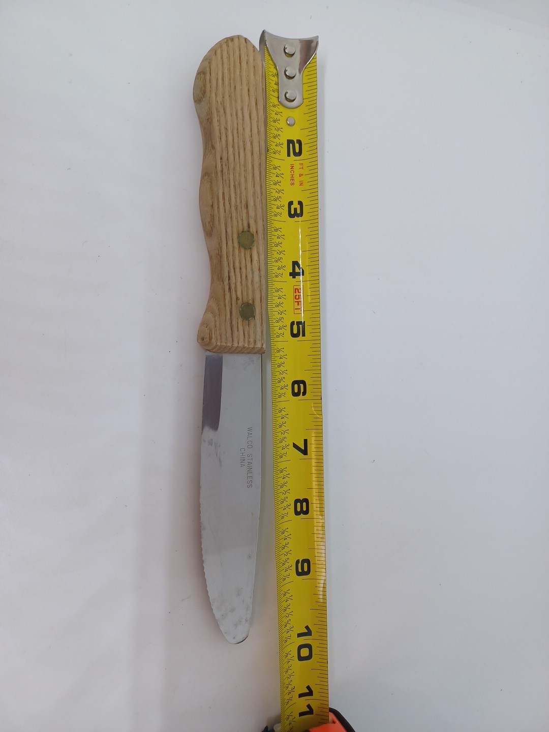 Vtg Walco Stainless Replacement Steak Knife 4.5 Blade Wooden Ergonomic Handle