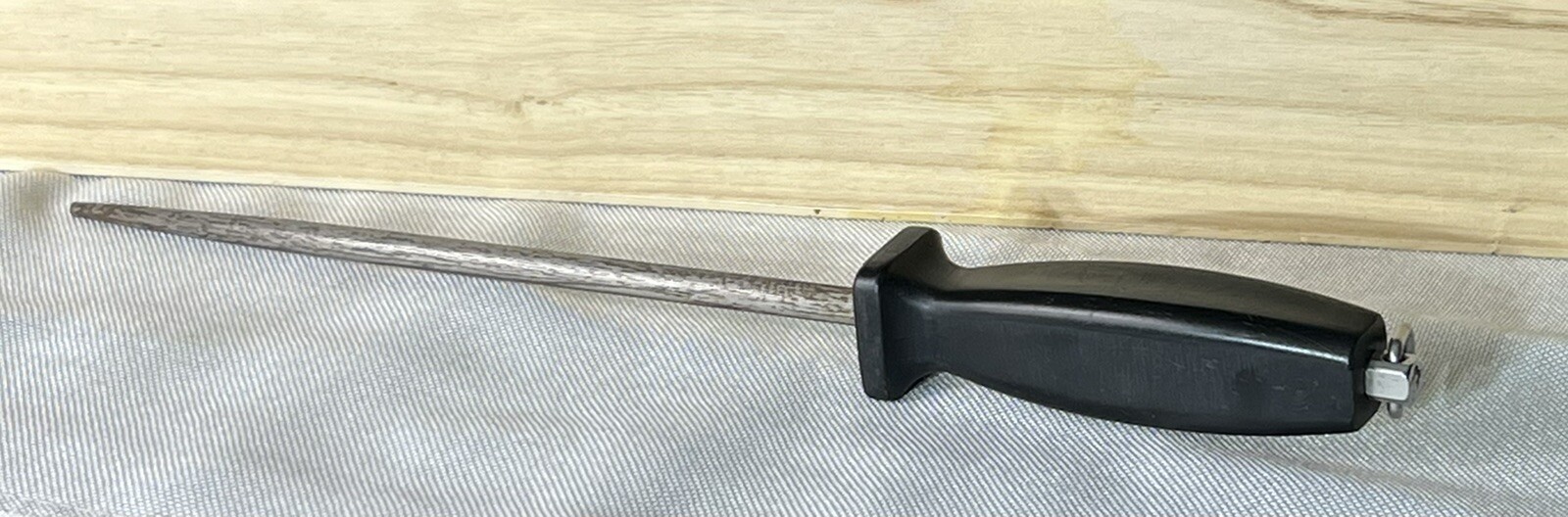 Vintage Stone Knife Sharpener Black Composite Handle With Hook