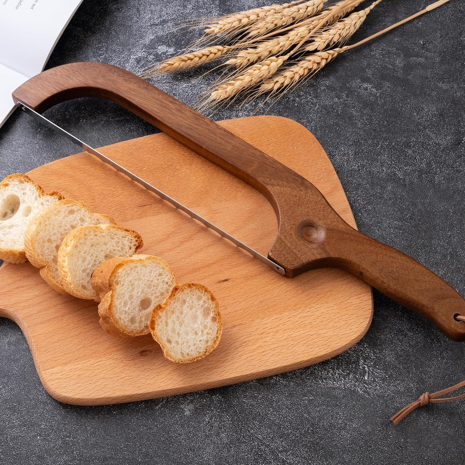 Bread Knife for Homemade Bread, 14.5″ Wooden Sourdough Bread Knife Easy to Cut