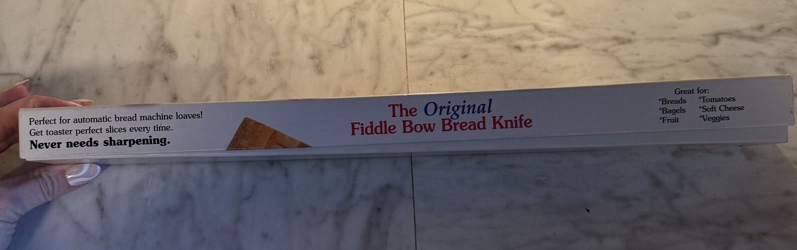 Mountain Woods The Original Fiddle Bow Bread Knife Cherry Wood Right Hand W/ Box