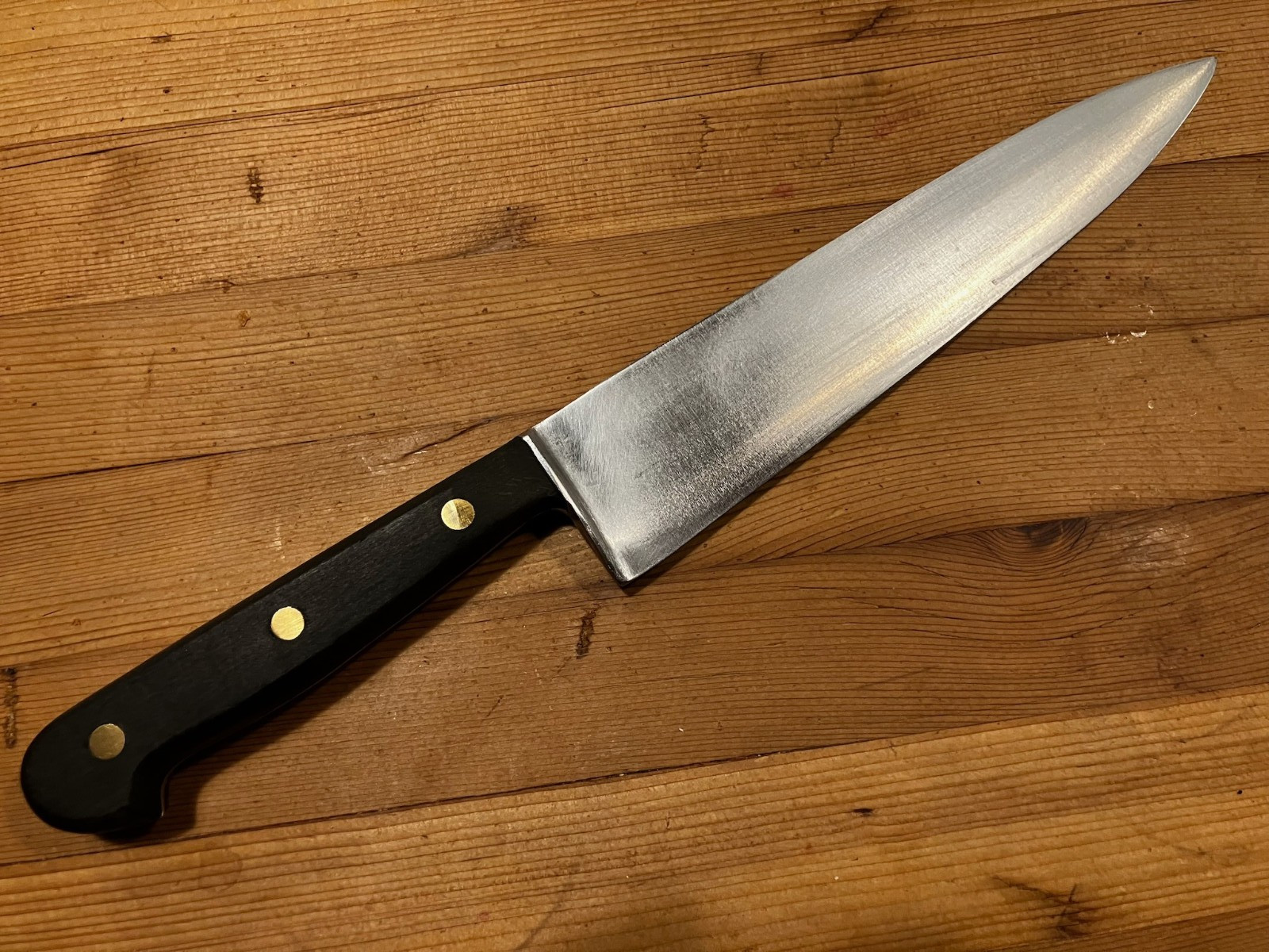 Vintage rare hand-forgedF. Dick 8″ chef knife w/ stunning ebony handle, VGUC