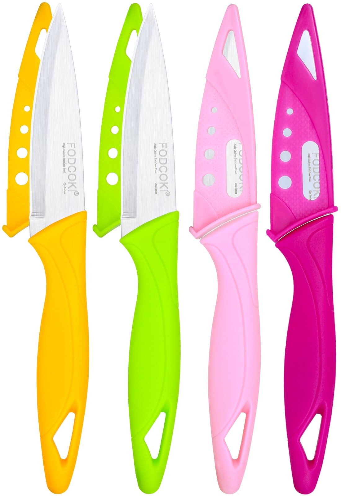 Paring Knife, 4 inch Fruit Paring Knives Set of 4 with Cover Sheath, Small Ki…